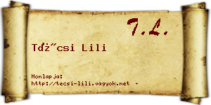 Técsi Lili névjegykártya