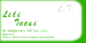 lili tecsi business card